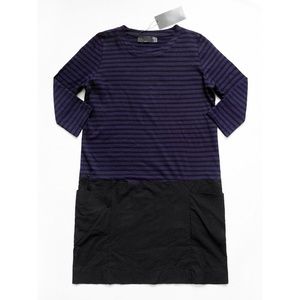 NEW WITH TAG TRAFALUC/Zara 3/4 Sleeve Striped Color Block Dress With Pockets S